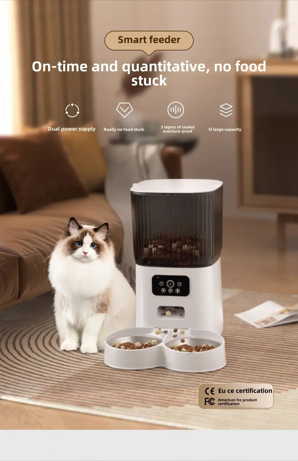 WiFi Single Bowl Cat Automatic Feeder