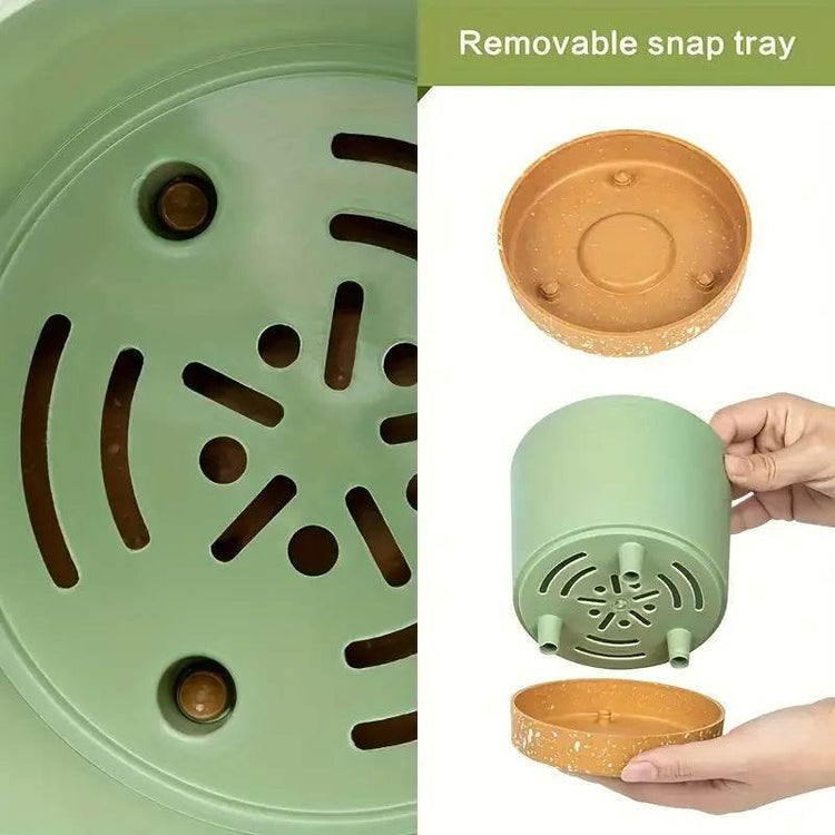 2pcs, 4.7nch Flower Pot Set, Indoor Plant Pots With Drainage Holes And Removable Base, Outdoor Garden Flower Pots Saucer Style M - GiFTiFY