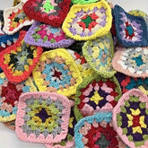 Mix Colors Handmade Crochet Doilies Suit Square Flower Piece Clothing Pocket Coaster Bag Tablecloth DIY Jewelry 6cm