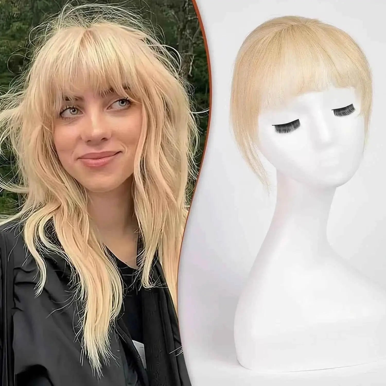 Ombre Light Blonde Clip in Bangs 100% Real Human Hair Bangs human hair wigs with bangs - GiFTiFY