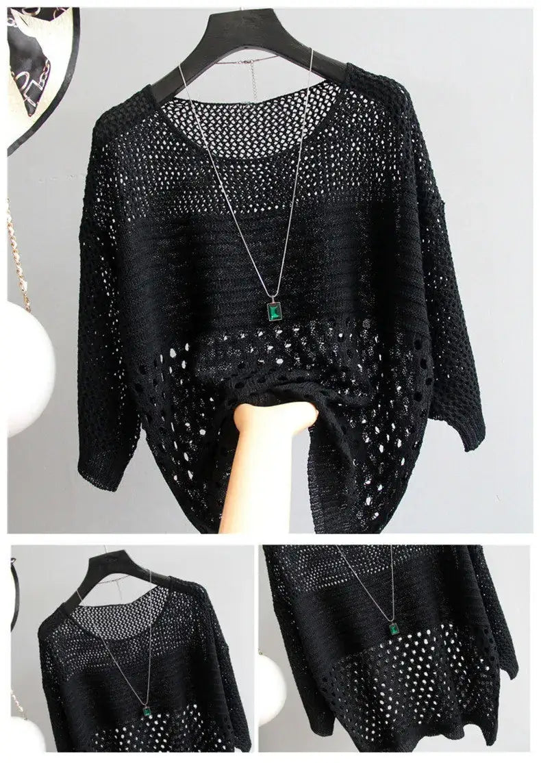 Ice Silk Hollow Knitted Vest for Women