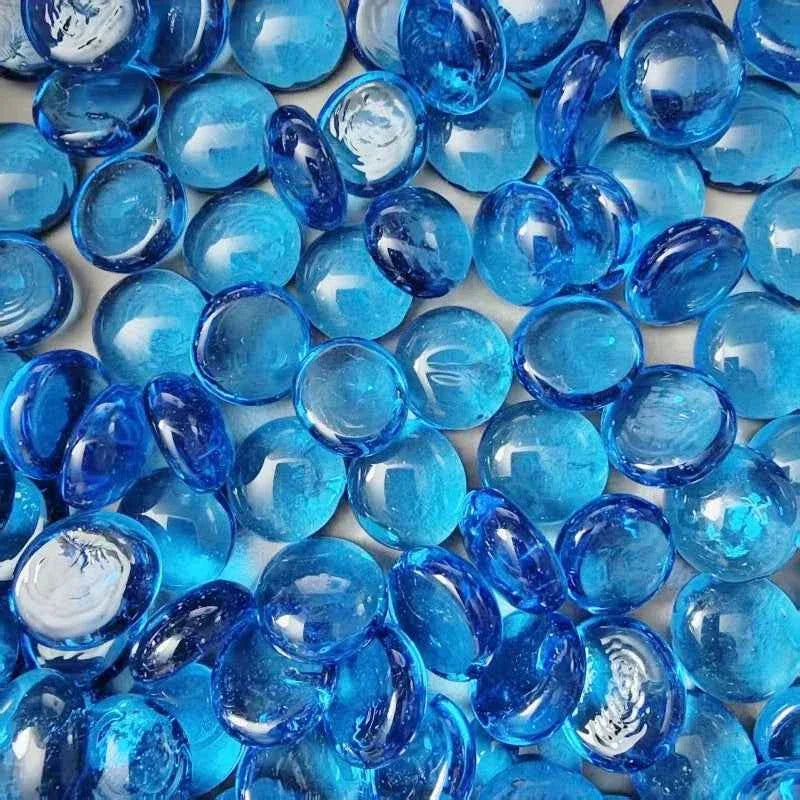 100g/3.52oz(Approx. 18-25pcs) Oblate Bead Glass Mosaic Tiles Colorful Round Mosaic Making Material Multi Diameter DIY Craft Tile