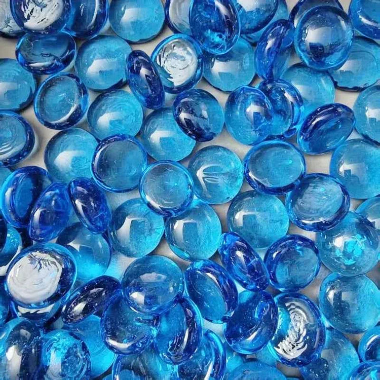100g/3.52oz(Approx. 18-25pcs) Oblate Bead Glass Mosaic Tiles Colorful Round Mosaic Making Material Multi Diameter DIY Craft Tile