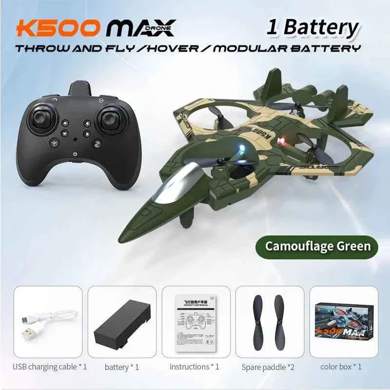 K500MAX Drone Fighter Jet 4k HD Professional Drone Camera WIFI Fpv Aircraft Quadcopte Aerial Photography Drone Birthday Toys Jet Fighter Toy by DSERS