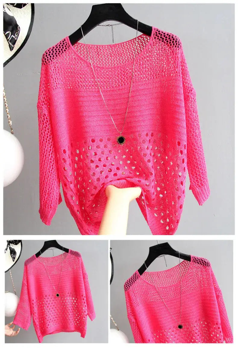 Ice Silk Hollow Knitted Vest for Women