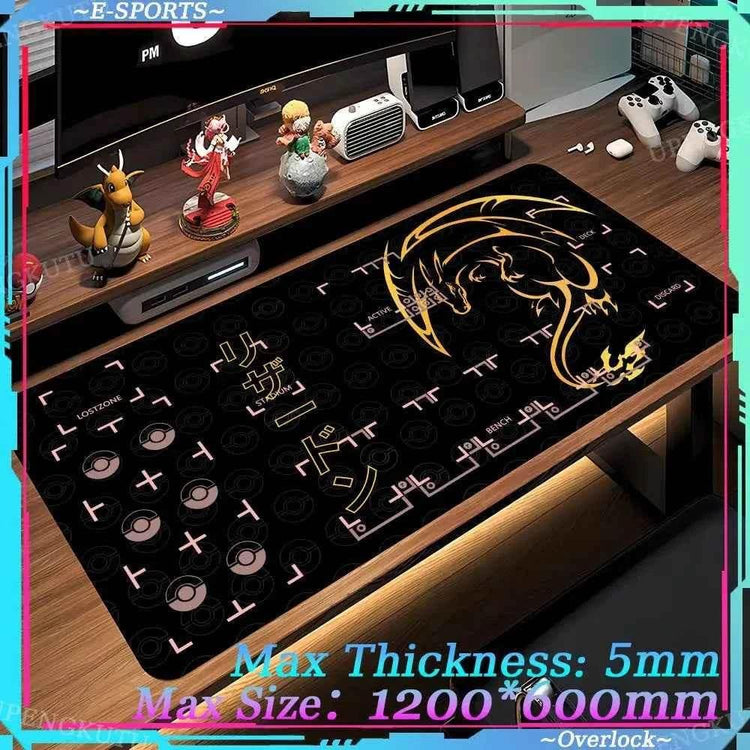 Mouse Pad Large Desk Mat P_Pokemones Anime Playmat 900x400 Xxl TGM PTCG Card Games Speed Computer and Office Gamer Cabinet mat - GiFTiFY