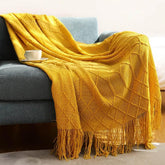 Bohemian Couch Blanket Large Knitted Tassel Throw for Bed Chair Sofa Couch Cover All-Season Blankets Home Decor Soft Comfortable - GiFTiFY