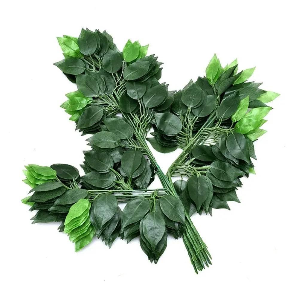 12pcs/Lot Artificial Leaf Fake Flower Decoration Home Wedding Party Scene layout DIY Simulation Plant Ficus Leaves Decor Acces - GiFTiFY