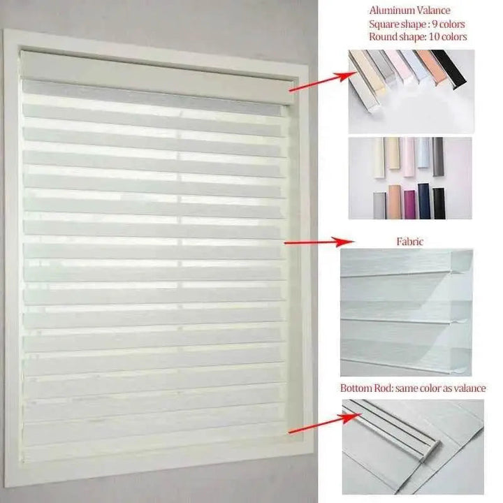SmartMatters Electric Shangrila Blinds Smart Zigbee Blackout Zebra Shades for Windows and Doors Wifi Tuya Alexa Google Assistant - GiFTiFY
