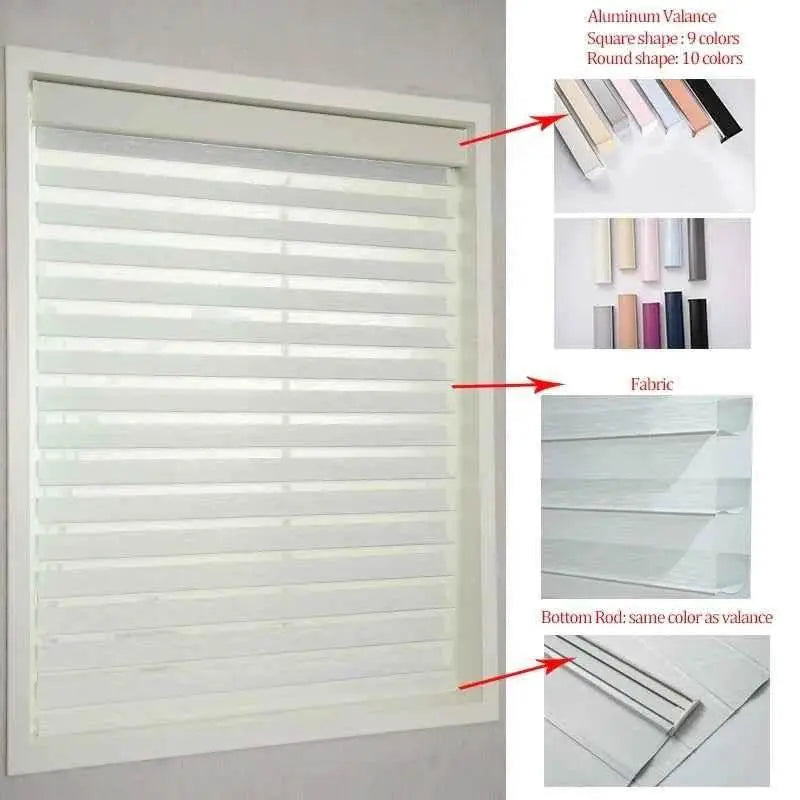 SmartMatters Electric Shangrila Blinds Smart Zigbee Blackout Zebra Shades for Windows and Doors Wifi Tuya Alexa Google Assistant Smart Shade by DS