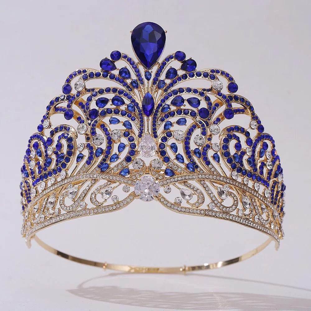 European Miss Universe Big Forest Crystal Wedding Crowns Cubic Zircon Crown Queen Rhinestone Tiara Party Stage Show Hair Jewelry Tiaras by DSERS
