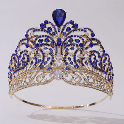 European Miss Universe Big Forest Crystal Wedding Crowns Cubic Zircon Crown Queen Rhinestone Tiara Party Stage Show Hair Jewelry GiFTiFY