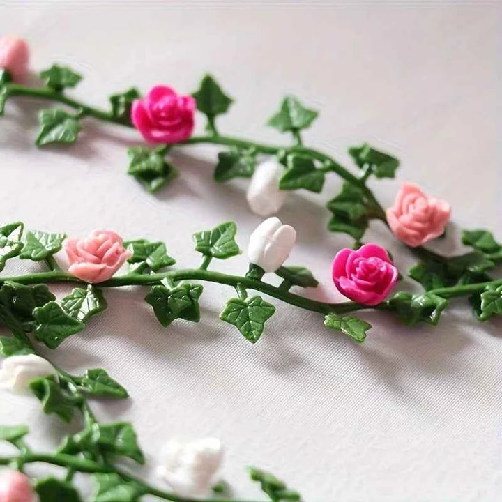 5pcs Dollhouse Miniature Garden Scene with Flower Vines Perfect for DIY Crafts Model Decorations and Creative Projects Realistic