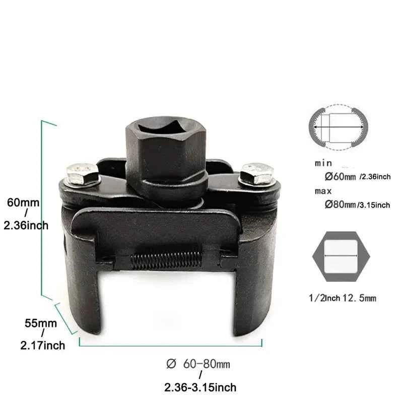 Hot Sell Adjustable Two-Jaws Oil Filter Wrench Filter 60-80mm Filter Wrenches Remover Steel Fuel Cast Two-Claw Disassembly Tools