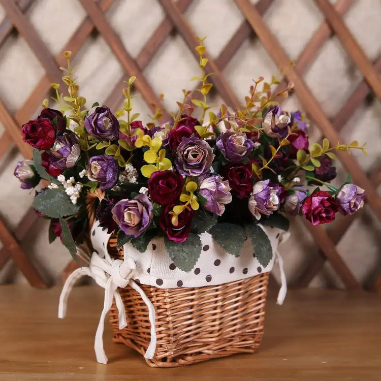 Rose Artificial Flowers Silk Flower with Stems Fake Flowers Bouquet Centerpiece for Party Table Floral Home Bridal Wedding Decor