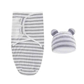 100% Organic Cotton Baby Swaddle Blanket Wrap Hat Set for Infant Adjustable Newborn Swaddle Baby Swaddle for 0-3 Month - GiFTiFY