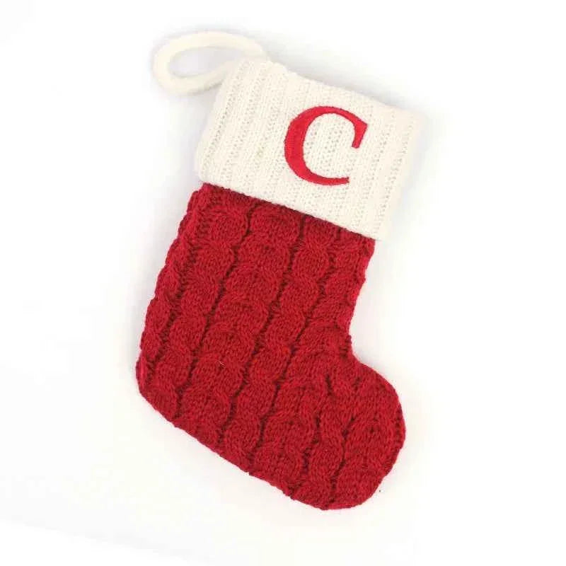 navidad Christmas Boots Letters Christmas Stocking New Knitting Christmas Tree Pendant Decorations SnowflakeChristmas Socks by DSERS