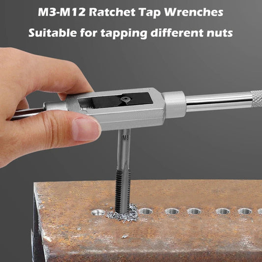 M3-M12 8/6 PCS Metric Hand Tap Set HSS Right-handed Tapping Drill Thread Punching Wrench Hand Tools Male to Make Thread in Steel GiFTiFY
