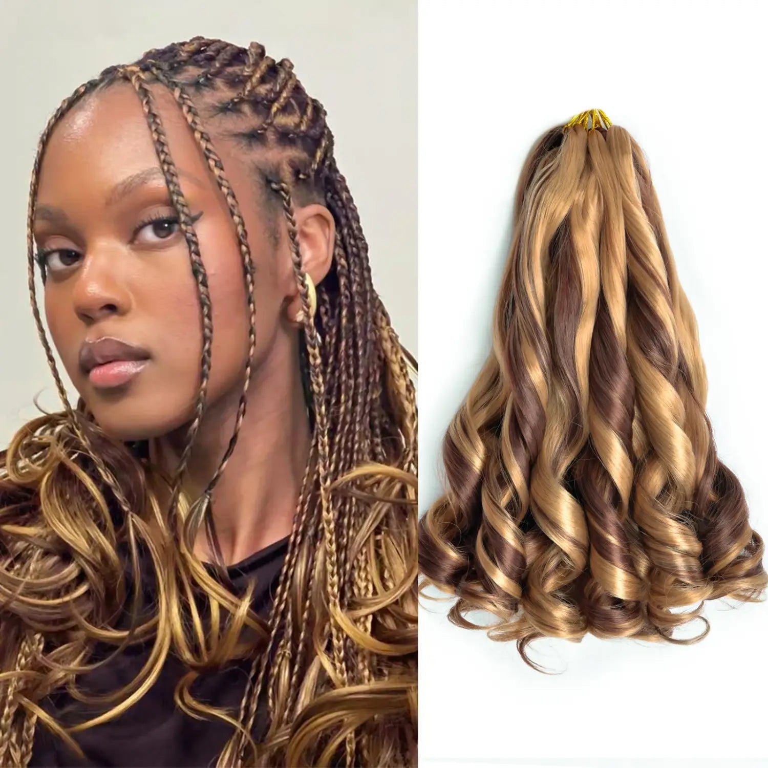 French Curly Braiding Hair 14Inch Synthetic Curly Braiding Hair Pre Stretched Loose Wavy Curl Braiding Hair Extensions