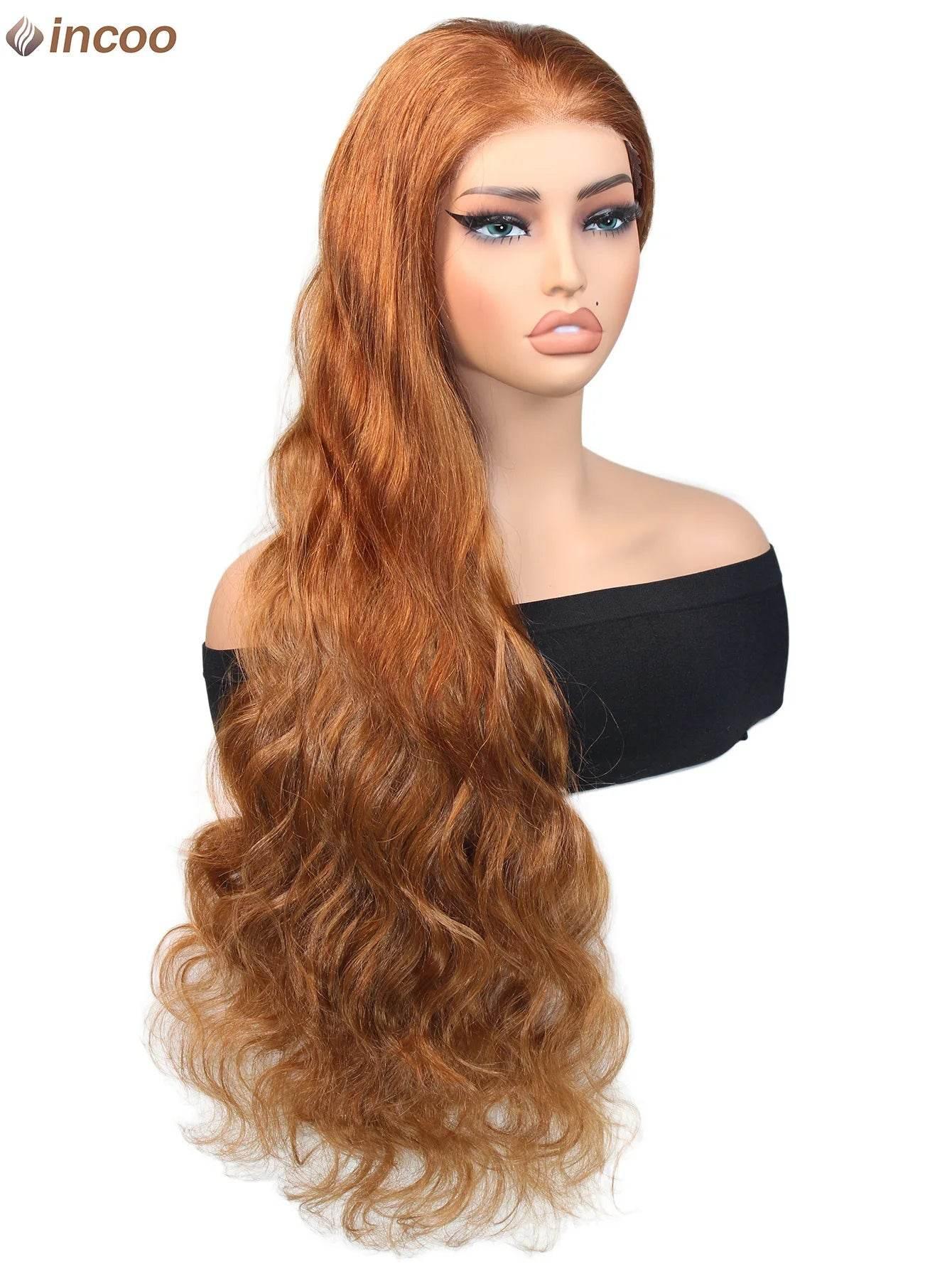 Colored Ginger Blonde 9X6 Glueless Lace Front Human Hair Wig Ready To Go&Wear Glueless Body Wave Lace Wig Burgundy Straight Wigs Hair Wig by DSERS / AliHairs Store