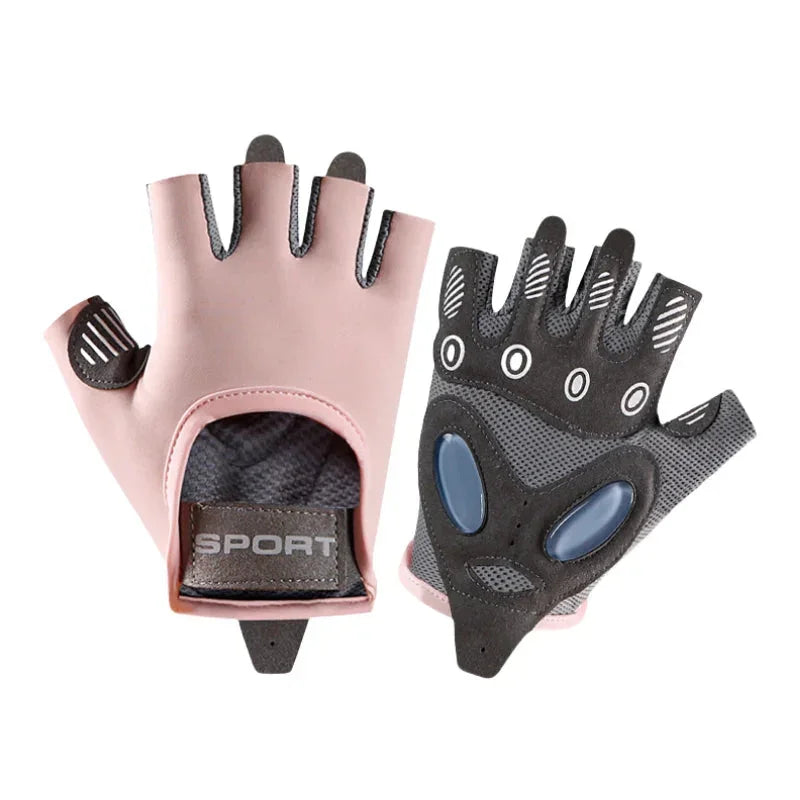 1 Pair Workout Gloves with Liquid Silicone for Women Fingerless Cycling Gloves Non-slip Men's Gym Weight Lifting Gloves DSERS