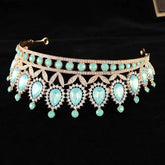 Baroque Luxury Silver Color Pink Opal Crystal Bridal Tiaras Crown Rhinestone Pageant Diadem Headpieces Wedding Hair Accessories - GiFTiFY