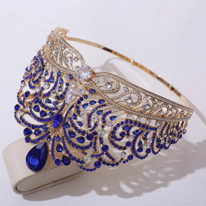 European Miss Universe Big Forest Crystal Wedding Crowns Cubic Zircon Crown Queen Rhinestone Tiara Party Stage Show Hair Jewelry - GiFTiFY