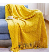 Bohemian Couch Blanket Large Knitted Tassel Throw for Bed Chair Sofa Couch Cover All-Season Blankets Home Decor Soft Comfortable - GiFTiFY