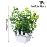 1/4pcs Artificial Plants Potted Green Bonsai Small Tree Grass Plant Pot Ornament Fake Flower