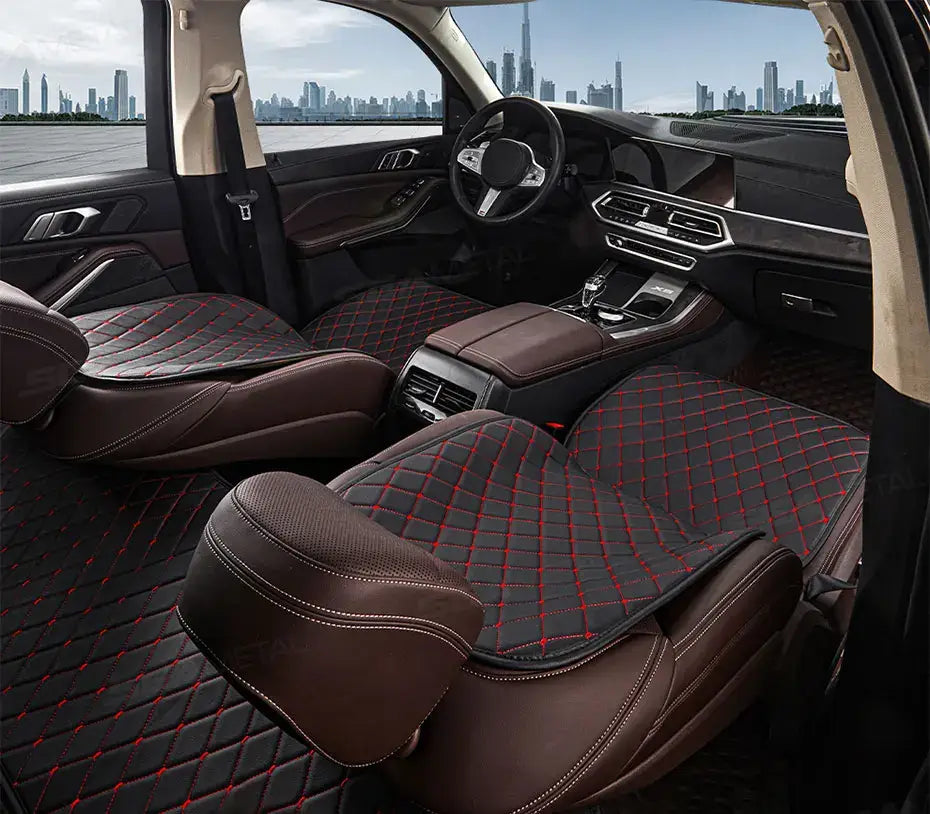 Black Quilted Leather Car Seat Covers