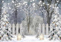 White Christmas Fireplace Background Xmas Tree Garland Gift Photography Backdrop Family Kids