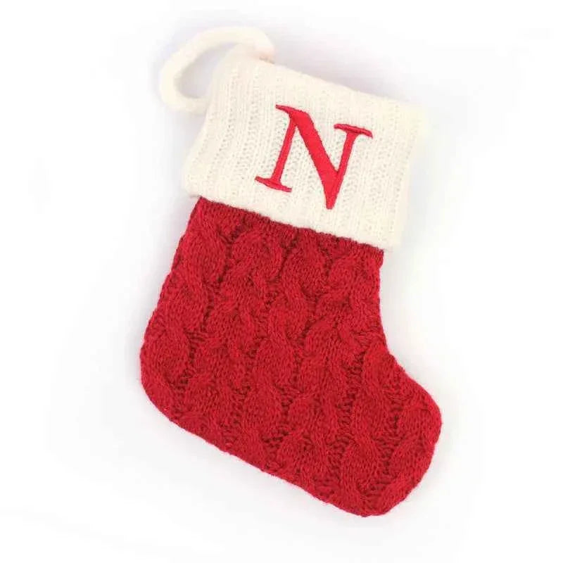 navidad Christmas Boots Letters Christmas Stocking New Knitting Christmas Tree Pendant Decorations SnowflakeChristmas Socks by DSERS