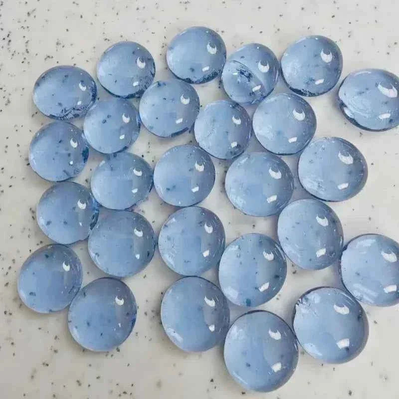 100g/3.52oz(Approx. 18-25pcs) Oblate Bead Glass Mosaic Tiles Colorful Round Mosaic Making Material Multi Diameter DIY Craft Tile by DSERS