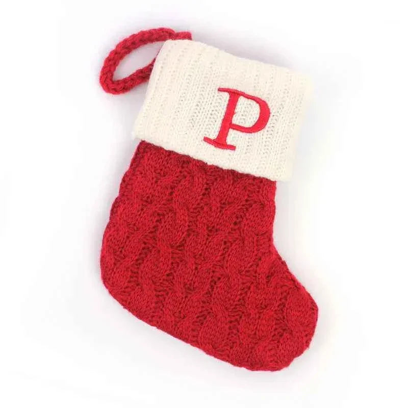 navidad Christmas Boots Letters Christmas Stocking New Knitting Christmas Tree Pendant Decorations SnowflakeChristmas Socks by DSERS
