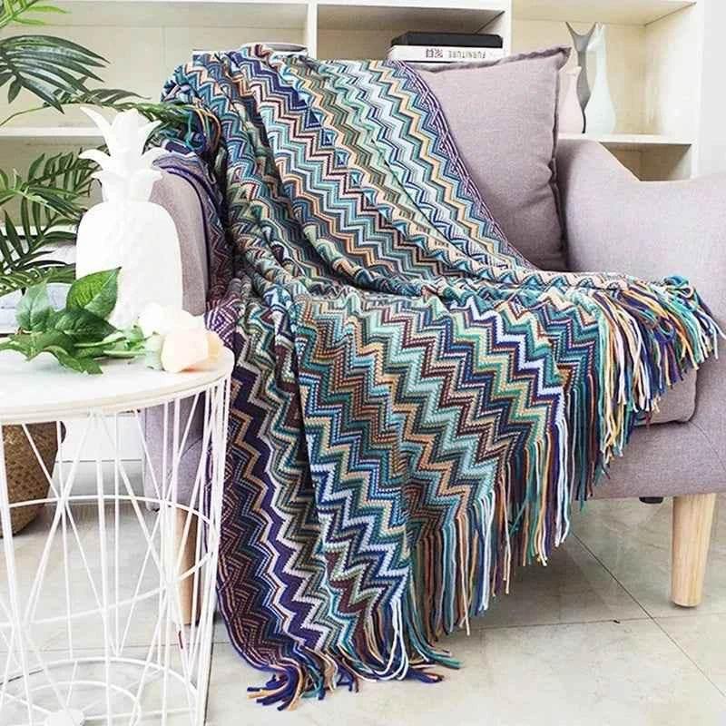 Boho Bed Plaid Blanket Geometry Aztec Baja Blankets Ethnic Sofa Cover Slipcover Decor Throw Wall Hanging Tapestry Rug Cobertor - GiFTiFY