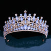 Baroque Pink Opal Crystal Bridal Crown Royal Queen Tiaras Rhinestone Pageant Prom Diadem Princess Wedding Crown Hair Accessories GiFTiFY