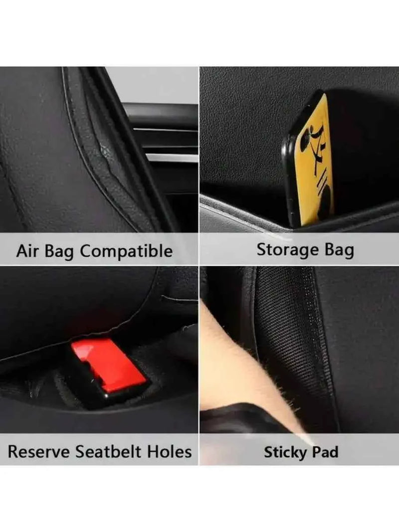 5-Piece Universal Car Seat Covers Set Beige PU Leatherette With Neck Lumbar Pillows All Season by GiFiFY