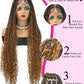 Boho Knotless Braided Wigs Synthetic Full Lace Braids With Curly Hair Ends Goddess Ombre Blonde Box Braided Wigs With Baby Hair GiFTiFY