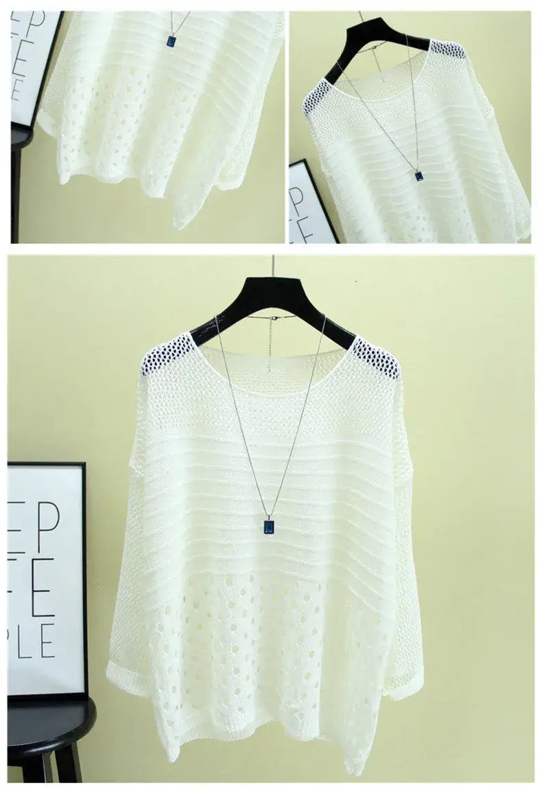 Ice Silk Hollow Knitted Vest for Women
