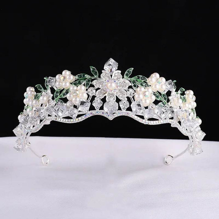 Luxury Baroque Purple Crystal Pearl Bridal Crown Tiara Magnificent Rhinestone Diadem for Bride Headband Wedding Hair Accessories - GiFTiFY