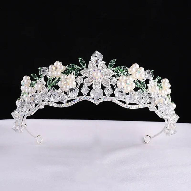 Luxury Baroque Purple Crystal Pearl Bridal Crown Tiara Magnificent Rhinestone Diadem for Bride Headband Wedding Hair Accessories - GiFTiFY