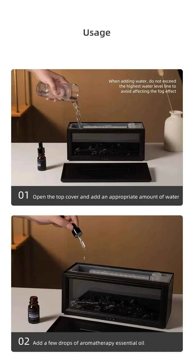 7 colors of essential oil fireplace diffuser mini flame aromatherapy fireplace humidifier aromatherapy oil diffuser - GiFTiFY