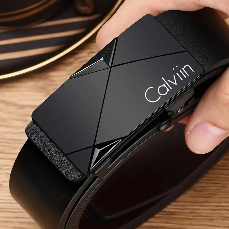 Stylish Men's PU Leather Belt - Fashion Belts for Daily Life, Leisure, Party, Festival, Work, and Business Automatic Buckle DSERS