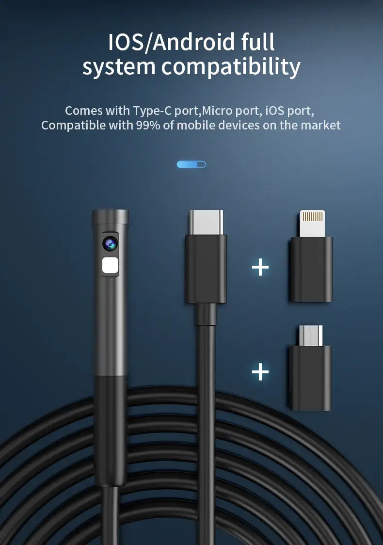 Multi Connector Wifi Endoscope Camera 8mm Dual Lens