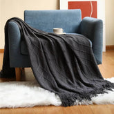 Bohemian Couch Blanket Large Knitted Tassel Throw for Bed Chair Sofa Couch Cover All-Season Blankets Home Decor Soft Comfortable - GiFTiFY