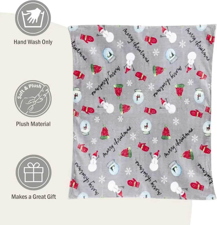 Christmas Blanket Soft, Decorative Blankets for Bed Cozy Throws for Sofa, Soft Plush Throw Embroidered Home Sweet Home - GiFTiFY