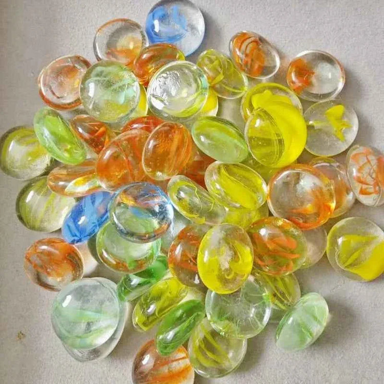 100g/3.52oz(Approx. 18-25pcs) Oblate Bead Glass Mosaic Tiles Colorful Round Mosaic Making Material Multi Diameter DIY Craft Tile