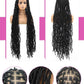 Synthetic Lace Braided Wigs Faux Locs Lace Front Wig for Women Butterfly Locs Braids Wig Long Dreadlocks Free Part 40 Inch