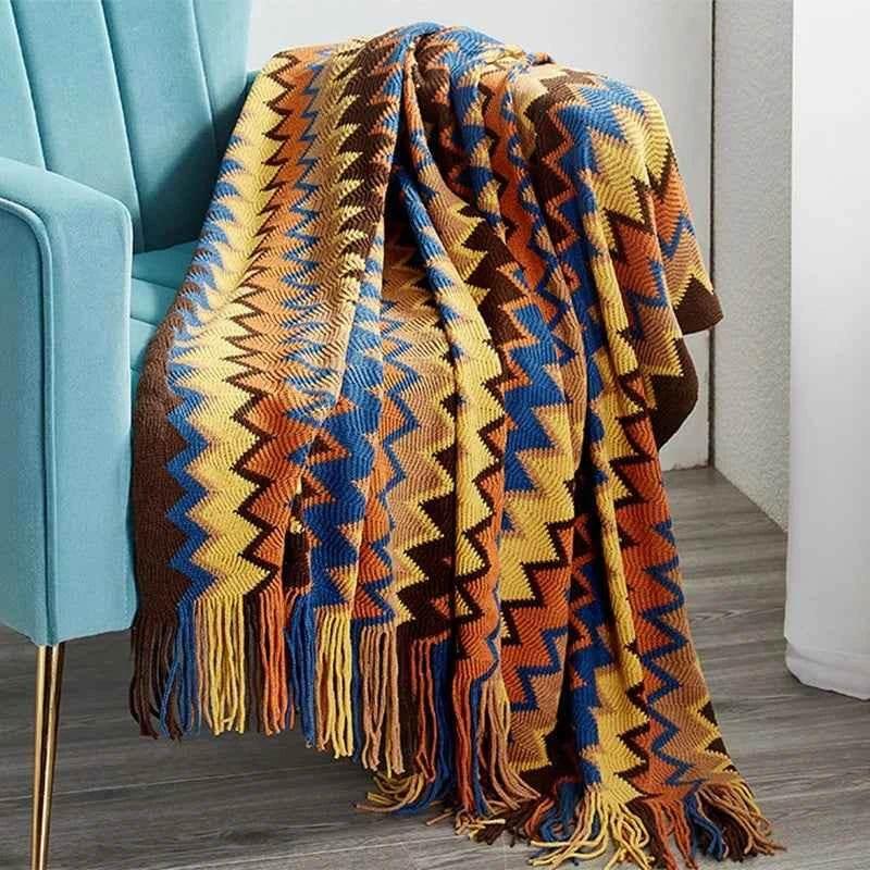 Boho Bed Plaid Blanket Geometry Aztec Baja Blankets Ethnic Sofa Cover Slipcover Decor Throw Wall Hanging Tapestry Rug Cobertor - GiFTiFY