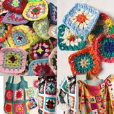 Mix Colors Handmade Crochet Doilies Suit Square Flower Piece Clothing Pocket Coaster Bag Tablecloth DIY Jewelry 6cm